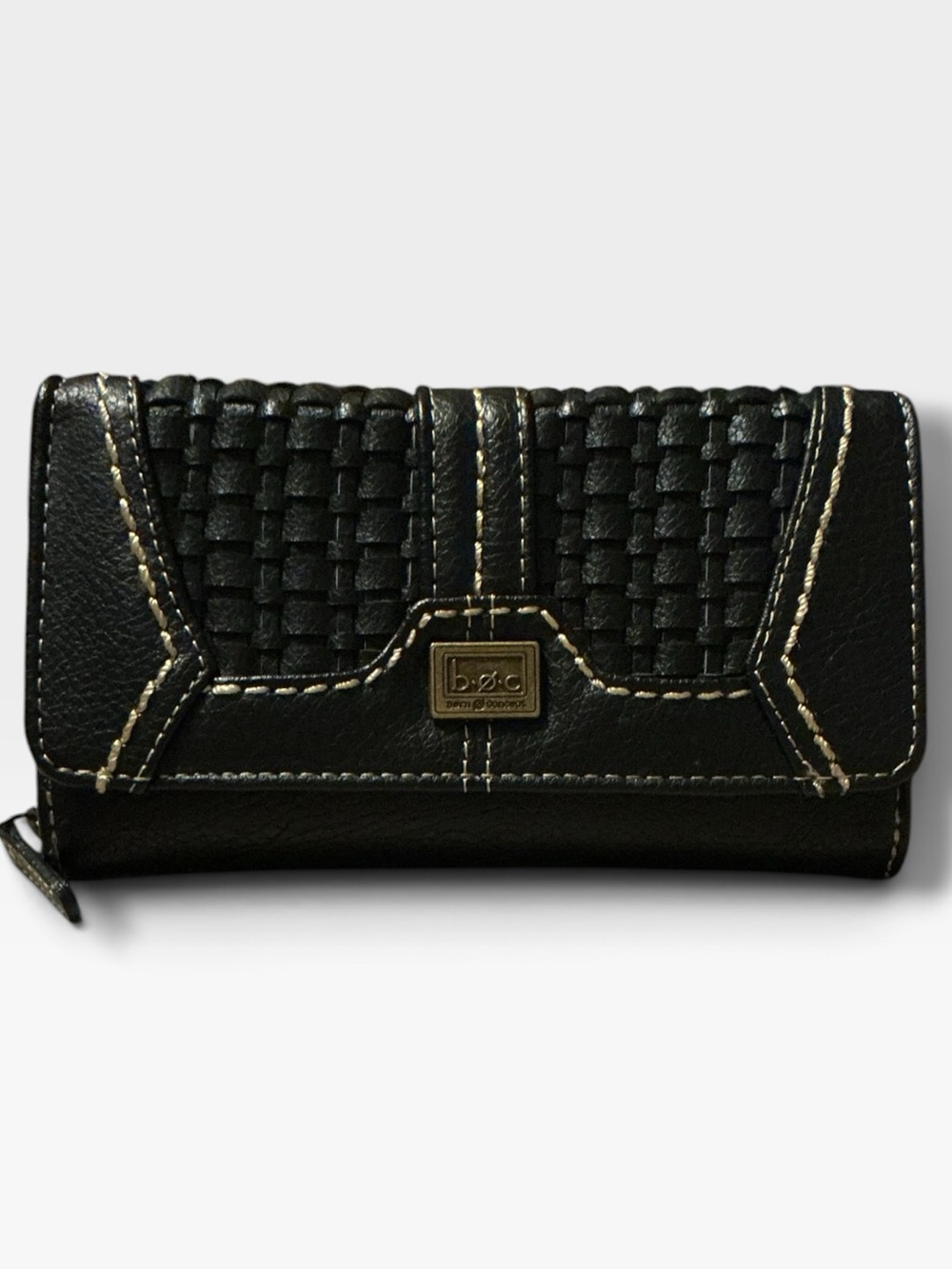 🌼NWT:B.O.C Black Woven-Accent Women's Wallet